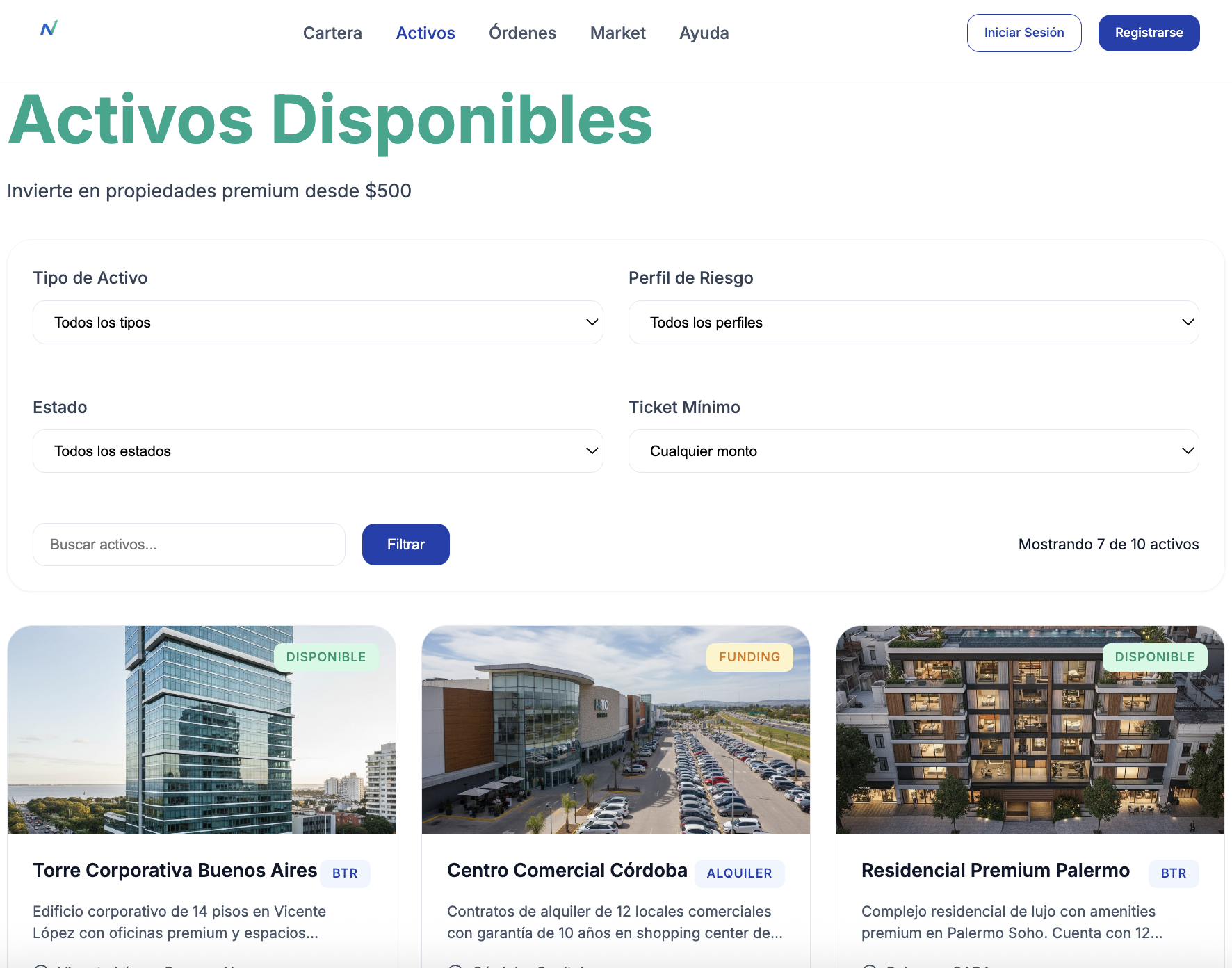 Activos Disponibles Investia Capital